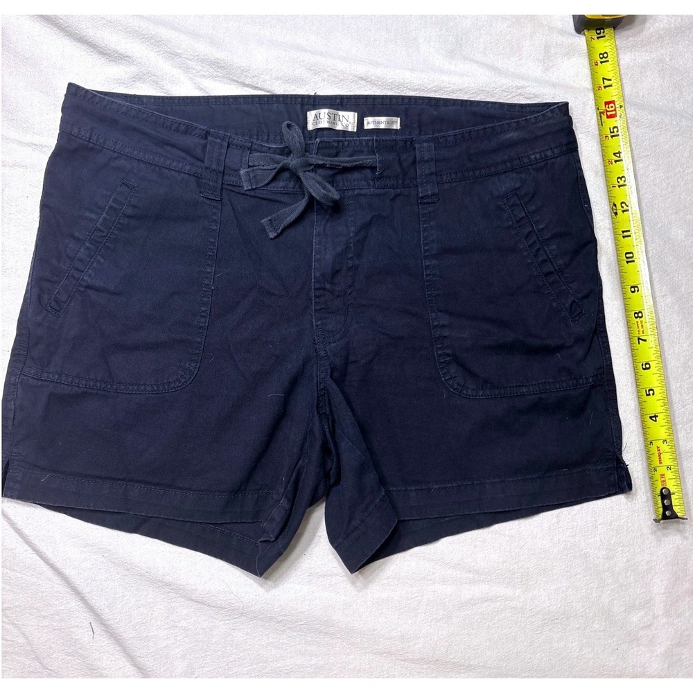 Austin Clothing Co Navy Blue Cotton Drawstring Shorts Authentic Fit Womens 16